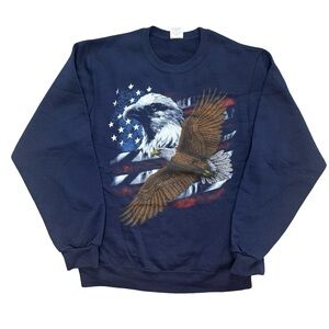 Men's Vintage Jerzees Eagle Graphic Crewneck Sweater